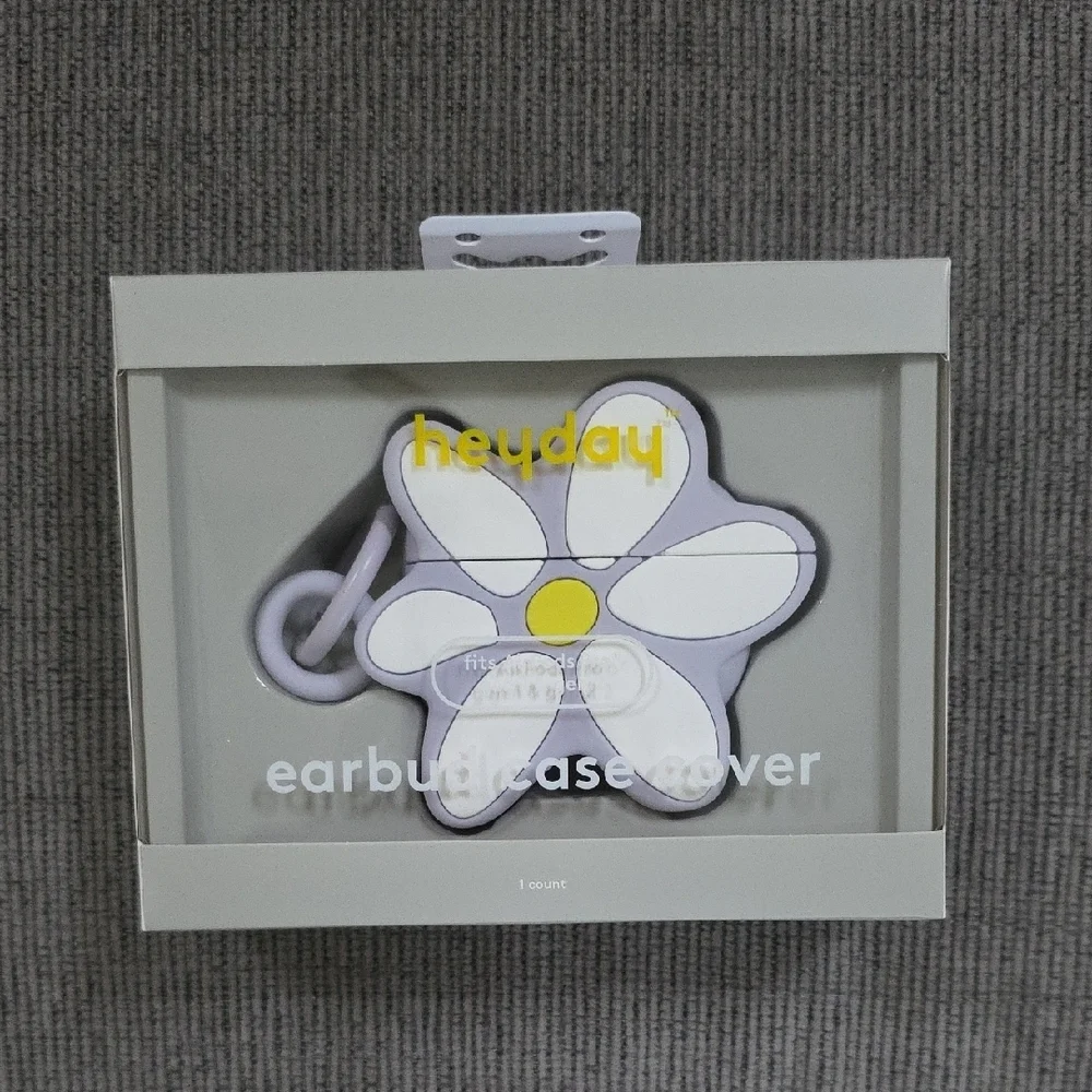 Heyday Floral Earbud Case Cover with White and Yellow Daisy - 2 Pack